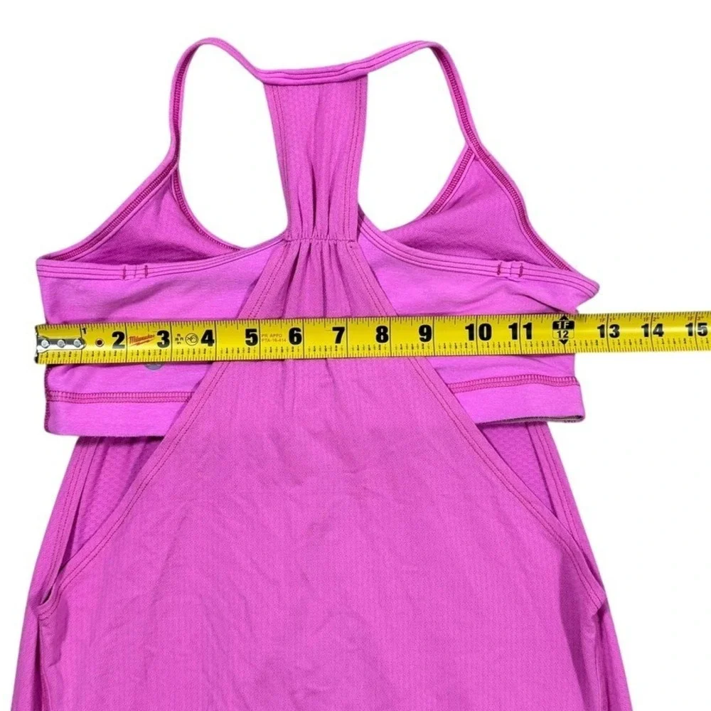 Lululemon Hot Class Racerback Tank Dress Pink Women's 4‎ Built-In Bra Yoga